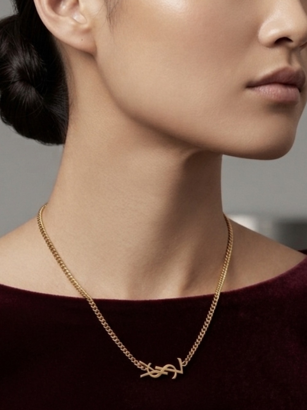 Saint Laurent YSL Logo Necklace